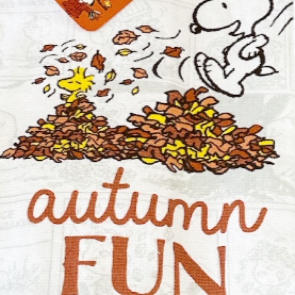 NEW Peanuts Snoopy AUTUMN FUN Kitchen Towel Set/2 🍁🍂🍁🍂🍁 - Picture 2 of 5